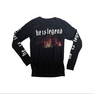 “He is Legend” black long sleeved T-shirt sized Medium Unisex